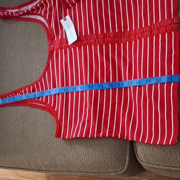 Pilcro Red and White Striped Tank Top - Picture 6 of 7